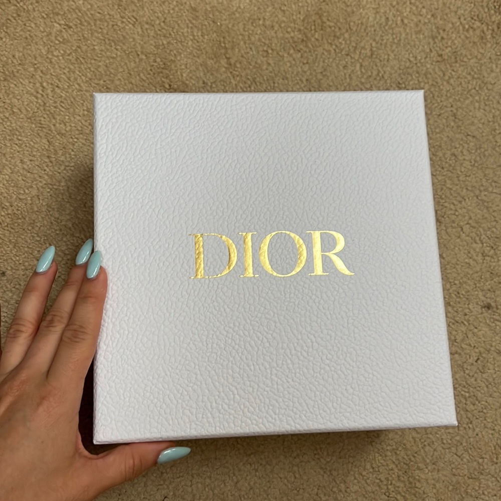Dior small box white with tissue, white ribbon and card